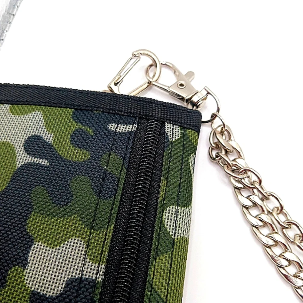 Green Camouflage TRI-Fold Nylon Wallet with 18 
